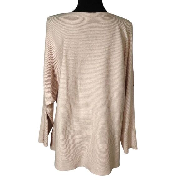 VINCE CAMUTO Dolman Sleeve Sweater Pink Ribbed Cold Shoulder - Picture 4 of 8